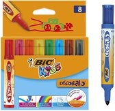 BIC Kids Decoralo Dikke Viltstift XL met extra brede punt (6 mm) - Diverse kleuren - 8 stuks