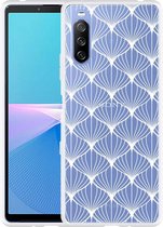 Sony Xperia 10 III Hoesje White Abstract Pattern Designed by Cazy