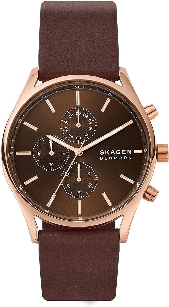 Skagen Holst SKW6678 Horloge - Leer - Bruin - Ø 42 mm