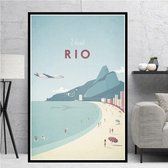 Rio Minimalist Poster - 21x30cm Canvas - Multi-color