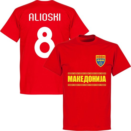 Foto: Noord macedoni alioshi 8 team t shirt rood kinderen 128
