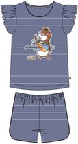 Woody - Meisjes pyjama - Blauw-gebroken wit gestreept - Hamster - 211-1-PZG-Z/986 - 2j