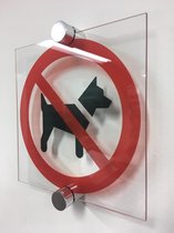 Verboden voor honden bord - plexiglas - P021 Zonder afstandhouders 200 x 200 mm