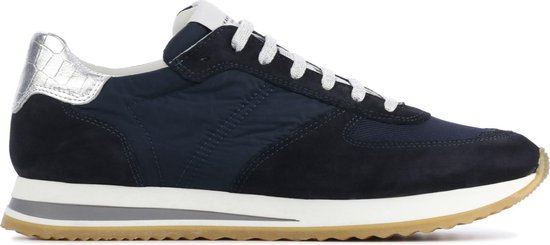 Stefano Lauran Vrouwen Suède Crocoprint Lage sneakers / Damesschoenen S1026 – Blauw – Maat 40