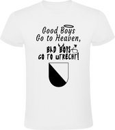 Good boys go to heaven, bad boys go to Utrecht Heren t-shirt | utreg | 030 | utrecht | Wit