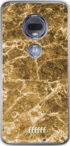 Motorola Moto G7 Hoesje Transparant TPU Case - Gold Marble #ffffff