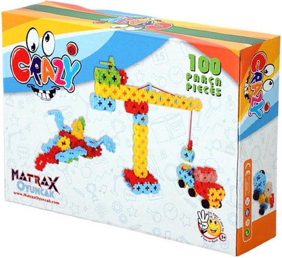 Matrax-Crazy Creative-Puzzel Blokjes-100 stuks-3+ jaar-Non toxic