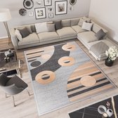 Tapiso Laila Vloerkleed Grijs Klassiek Woonkamer Tapijt Maat- 240x340
