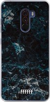 Xiaomi Pocophone F1 Hoesje Transparant TPU Case - Dark Blue Marble #ffffff