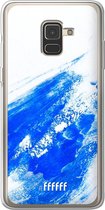 Samsung Galaxy A8 (2018) Hoesje Transparant TPU Case - Blue Brush Stroke #ffffff