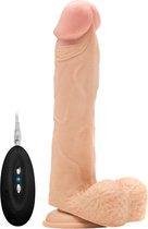 Vibrating Realistic Cock - 9" - With Scrotum - Skin