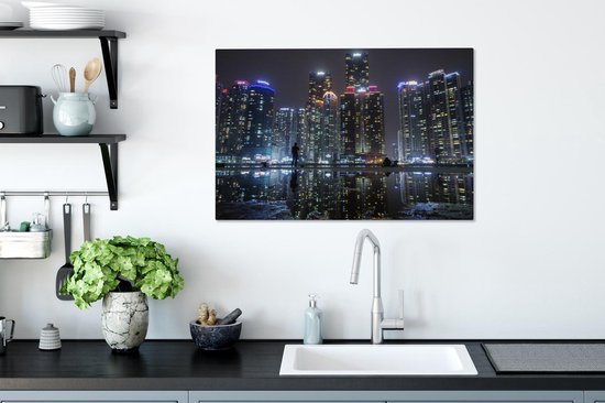 Skyline de la ville sud-coréenne de Busan Toile 90x60 cm - Tirage photo sur toile (Décoration murale salon / chambre) / Villes asiatiques Peintures sur toile