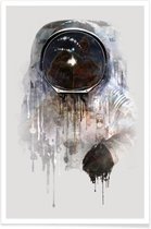 JUNIQE - Poster The Astronaut -40x60 /Grijs & Zwart