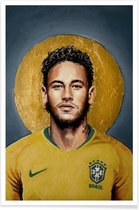JUNIQE - Poster Football Icon -Neymar -20x30 /Kleurrijk