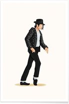 JUNIQE - Poster Moonwalk dans -13x18 /Wit & Zwart