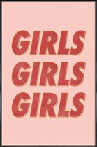 JUNIQE - Poster in kunststof lijst Girls Red -13x18 /Oranje & Rood