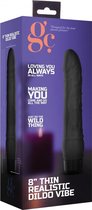 8 Inch Thin Realistic Dildo Vibe - Black