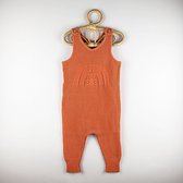 Grofgebreid tuinbroek - Babykleding - Maat 110/116 - 4/5 jaar - Rood/Oranje - 100% Biologisch Katoen - Duurzaam