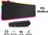 Muismat Gaming XXL RGB LED 90x40cm - RGB Gaming Muismat - Muismat XXL - Anti-slip LED - Mat Zwart