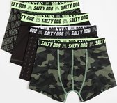 WE Fashion Salty Dog boxershort - set van 4 all over print groen/zwart