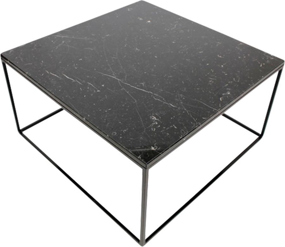 Marmeren Salontafel Vierkant Nero Marquina Zwart 100 x 100