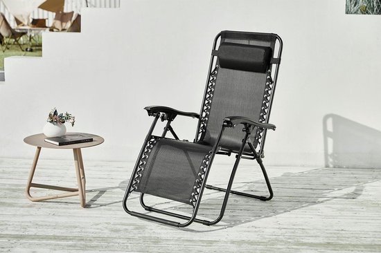 Feel Furniture - Buiten ligstoel - verstelbaar - Zwart | bol.com