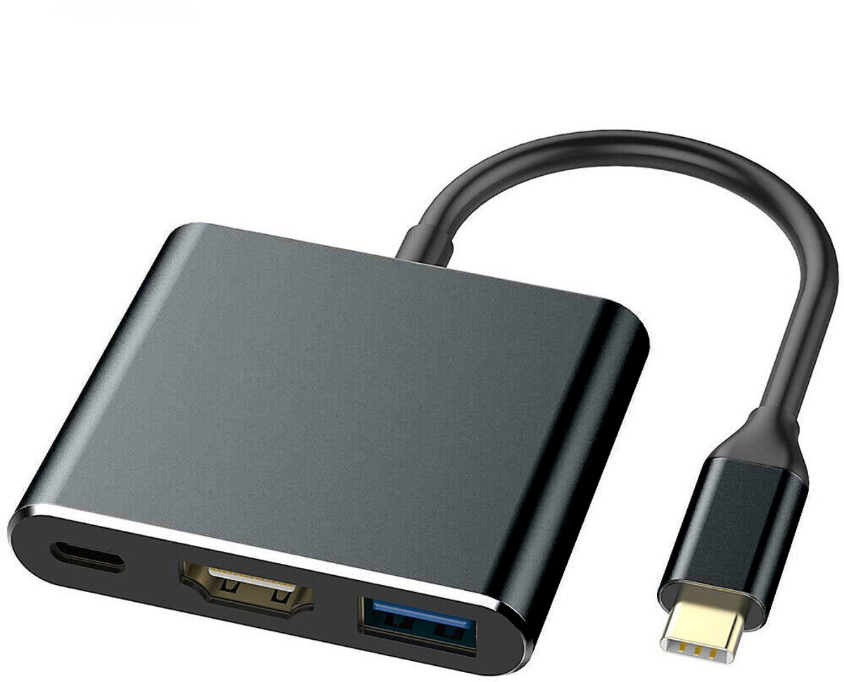 MMOBIEL HDMI naar USB Type C Hub Adapter Geschikt voor Smartphone / Computer / Laptop / PC - USB 3.1 - 3.0 - Aluminium Zwart