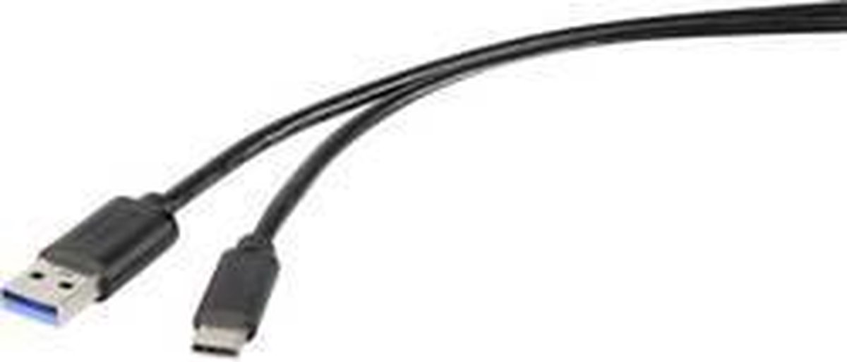 Renkforce RF-4535908 USB-kabel USB 3.2 Gen1 USB-A stekker, USB-C stekker 3.00 m Zwart