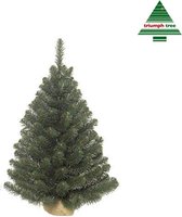 Groene Alpine kerstboom/kunst kerstboom met jute voet 90 cm - Kunstbomen/kerstbomen