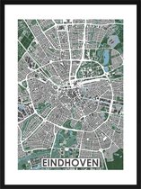 Eindhoven - stadskaart | Inclusief strakke moderne lijst| stadsplattegrond | poster van de stad| 40x30cm