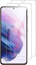 2x Screenprotector Tempered Glass Glazen Gehard Screen Protector 2.5D 9H (0.3mm) - Glasplaatje Geschikt voor: Samsung Galaxy S21 Plus -Tempered Glas Screenprotector