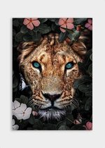 Poster Jungle Lioness - Papier - Meerdere Afmetingen & Prijzen | Wanddecoratie - Interieur - Art - Wonen - Schilderij - Kunst