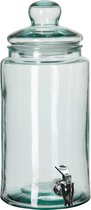 J-Line Drankdispenser Cilinder Glas Transparant 18X18x39cm