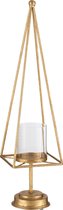 J-Line Theelichthouder Pyramide Ijzer Goud Small