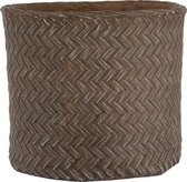 J-Line Bloempot Immitatie Gewoven Cement Taupe Extralarge
