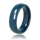 My Bendel - Stijlvolle 6 mm brede ring - blauw - Mooi blijvende brede ring- blauw - Draagt heerlijk en onbreekbaar - Met luxe cadeauverpakking