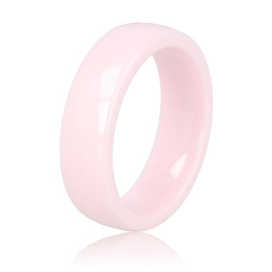 My Bendel - Keramieken ring roze 6mm - Mooi blijvende roze ring - Draagt heerlijk en onbreekbaar - Met luxe cadeauverpakking