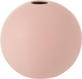 J-Line Vaas Bol Keramiek Mat Pastel Roze Small - Bloemenvaas 11 cm hoog