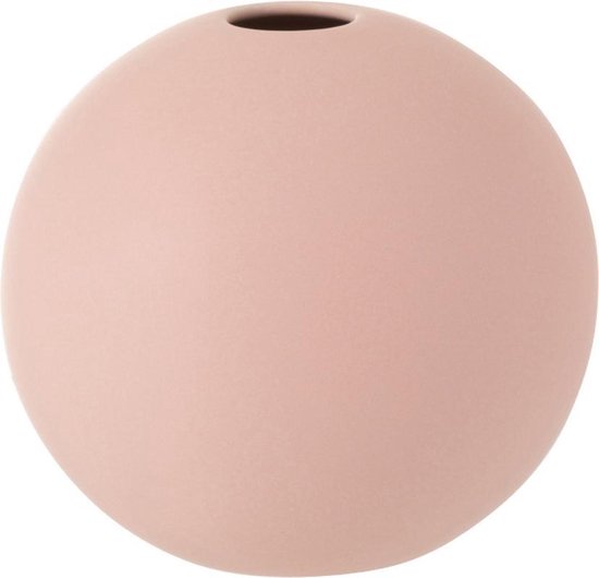 J-Line vaas Bol - keramiek - roze - small - 11.00 cm hoog - moederdag cadeautje