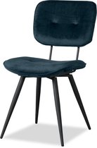 Velvet Eetkamerstoel Adam Petrol Blauw - Klassieke schoolstoel met handvat & massief frame - Adore Velvet Stoel Sense' Living