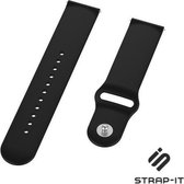 Siliconen Smartwatch bandje - Geschikt voor Strap-it 20mm horlogeband Sport - Snelsluiting - bandje voor horloge / smartwatch - zwart - Strap-it Horlogeband / Polsband / Armband
