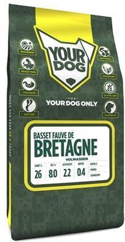 Yourdog - Basset Fauve De Bretagne Volwassen - Hondenvoer - 12 KG