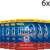 Finish All in 1 Max Regular Vaatwastabletten - 170 Stuks x6