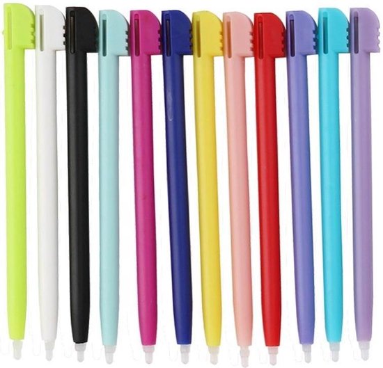 12 kleuren / lot plastic touchscreen stylus pen voor nintendo 3ds / xl