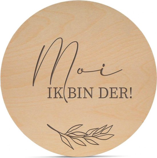 BONT - Mijlpaalcirkels Hout - Moi ik bin der GRONINGS - Lasergravure - Baby - Rond - Milestone kaarten - Babyshower of kraamcadeau - Newborn - Weken en maanden - Zwanger - Geboorte cirkels van BONT — afbeelding 4