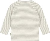 Prénatal Newborn Jongens T-shirtje - Baby Kleding voor Jongens - Shirt met Overslag - Maat 62 - Donkerwit met Strepen