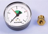 Flamco Flexcon manometer 1/2 80 mm axiaal met ventielhuls