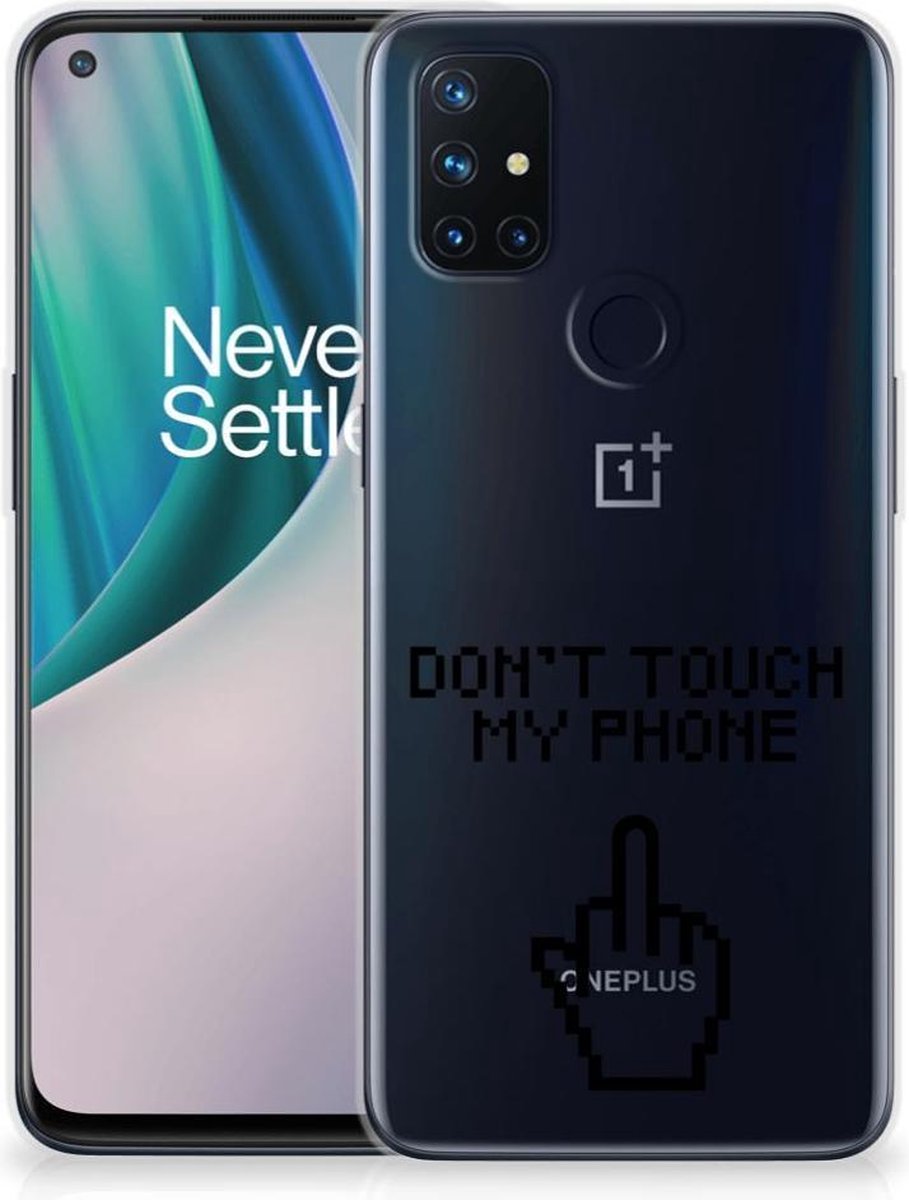 OnePlus Nord N10 5G Silicone-hoesje Finger Don't Touch My Phone