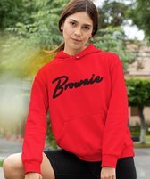 Blondie & Brownie Hoodie Premium Red Black (Brownie - Maat XXL) | BFF Koppel Sweater | Best Friends Forever