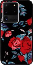 ADEL Siliconen Back Cover Softcase Hoesje Geschikt voor Samsung Galaxy S20 Ultra - Rode Rozen